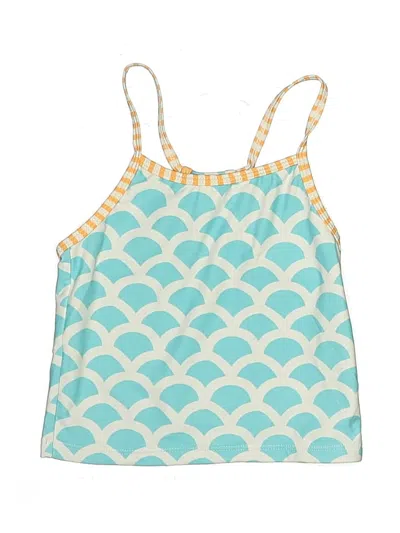 Pre-owned Snapper Rock Kids' Tank Top Teal Halter Neckline Tops In Blue