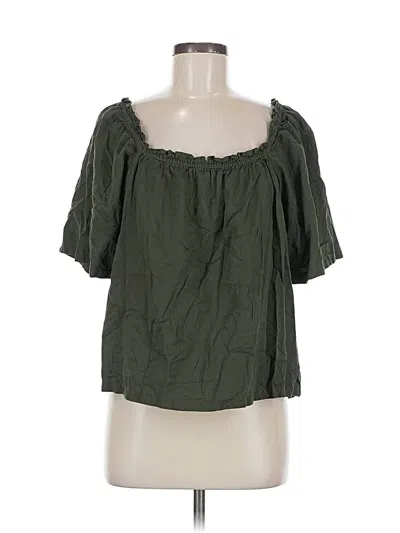 Pre-owned Gap Short Sleeve Blouse In Green