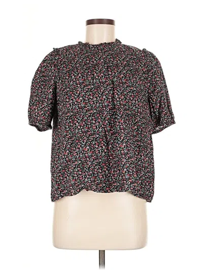 Pre-owned Madewell Short Sleeve Blouse In Black