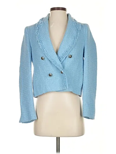 Pre-owned Zara Blazer Jacket In Blue