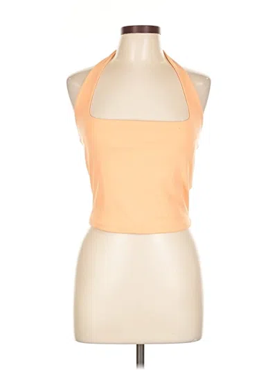 Pre-owned Abercrombie & Fitch Sleeveless Top Orange Halter Neckline Tops