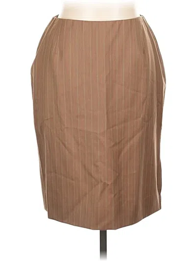 Pre-owned Carolina Herrera Silk Skirt In Brown