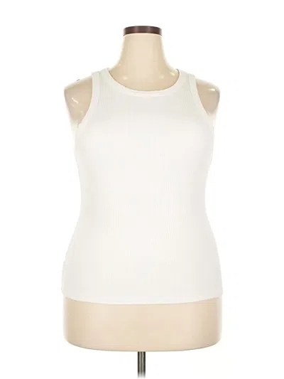 Pre-owned Ann Taylor Sleeveless T-shirt In White