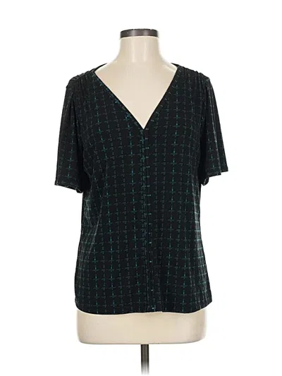 Pre-owned Banana Republic Factory Store Short Sleeve Blouse In Blue