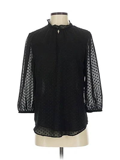 Pre-owned Ann Taylor 3/4 Sleeve Blouse In Black
