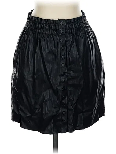 Pre-owned Zara Faux Leather Skirt In Black