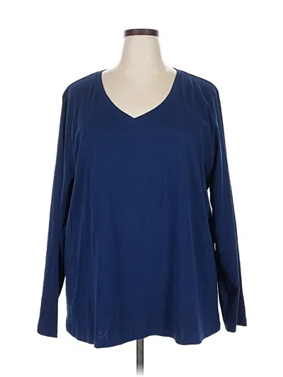 St. John's Bay 3/4 Sleeve T-shirt In Blue