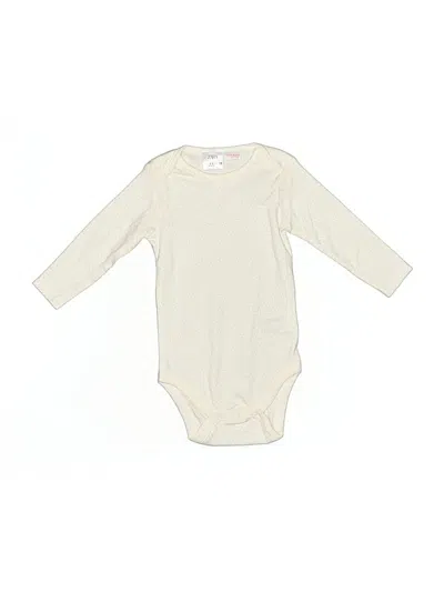 Pre-owned Zara Babies' Long Sleeve Onesie In White