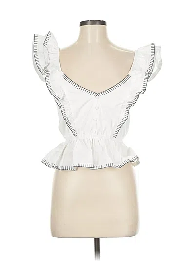 Pre-owned Strut & Bolt Sleeveless Blouse In White