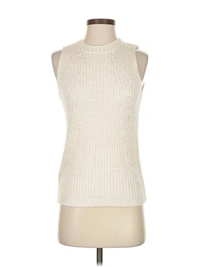 Pre-owned Ann Taylor Loft Sweater Vest In White