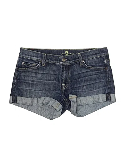 Pre-owned 7 For All Mankind Denim Shorts In Black