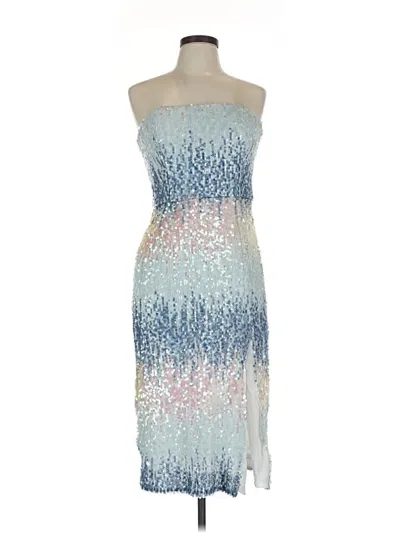 Pre-owned ml Monique Lhuillier Cocktail Dress In Blue