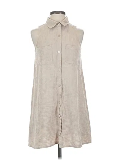 Pre-owned Z Supply Sleeveless Button Down Shirt In Brown