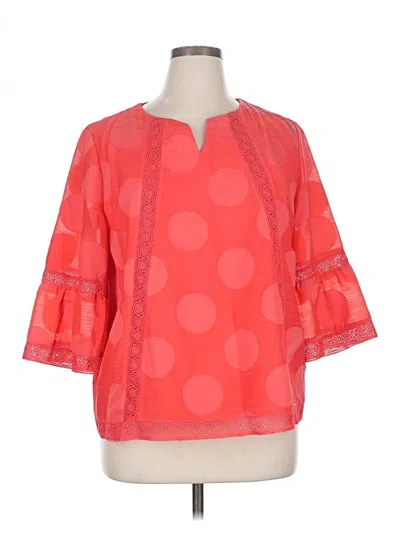 Pre-owned Chico's 3/4 Sleeve T-shirt In Orange