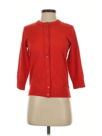 Pre-owned Ellen Tracy Cardigan Sweater In Red