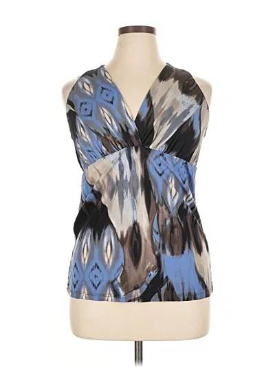 Pre-owned Karen Kane Sleeveless Blouse In Blue
