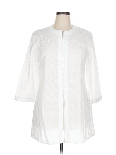 Pre-owned Chico's 3/4 Sleeve Blouse In White