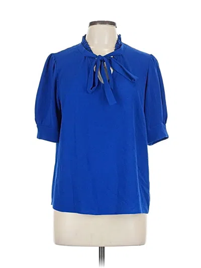 Pre-owned Cece Short Sleeve Blouse In Blue