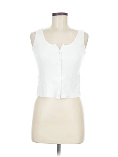 Pre-owned Brandy Melville Sleeveless Blouse In White