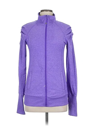 Pre-owned Lorna Jane Active Track Jacket In Purple