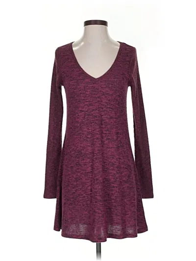 Pre-owned Express Long Sleeve Top Burgundy V Neck Tops