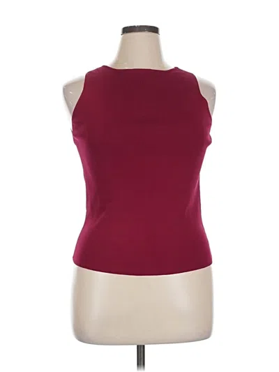 Pre-owned Joseph A Tank Top Burgundy Halter Neckline Tops