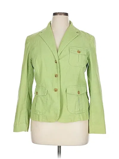 Pre-owned Lands' End Blazer Jacket In Green