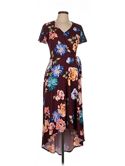 Pre-owned By & By Casual Dress In Burgundy