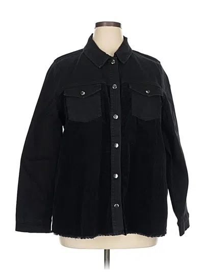 Pre-owned Logo By Lori Goldstein Denim Jacket In Black