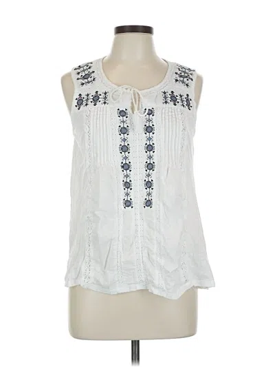 Pre-owned Lucky Brand Sleeveless Blouse In White