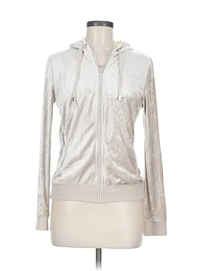 Pre-owned Bcbgmaxazria Zip Up Hoodie In Silver