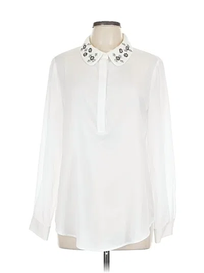 Pre-owned Ivanka Trump Long Sleeve Blouse In White