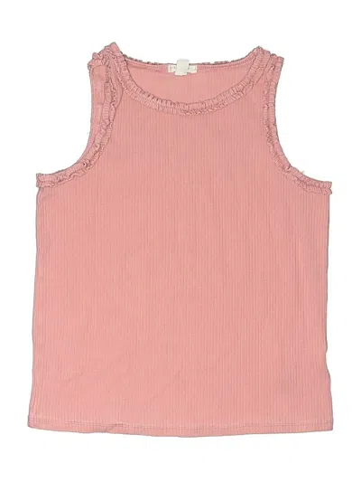 Pre-owned Crewcuts Kids' Sleeveless Top Pink Scoop Neck Tops