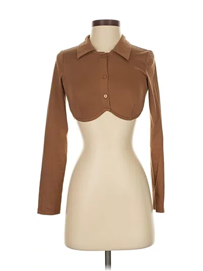 Pre-owned White Fox Long Sleeve Blouse In Brown