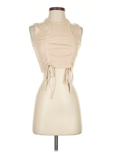 Pre-owned Isalis Tank Top Tan Halter Neckline Tops In Brown