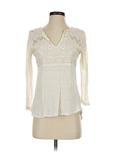 Pre-owned Lucky Brand 3/4 Sleeve T-shirt In White