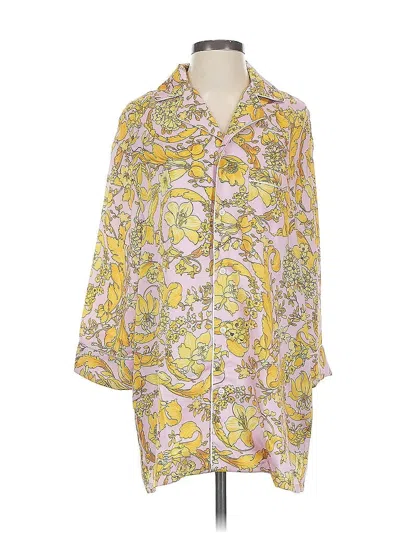 Pre-owned Versace 3/4 Sleeve Blouse In Yellow
