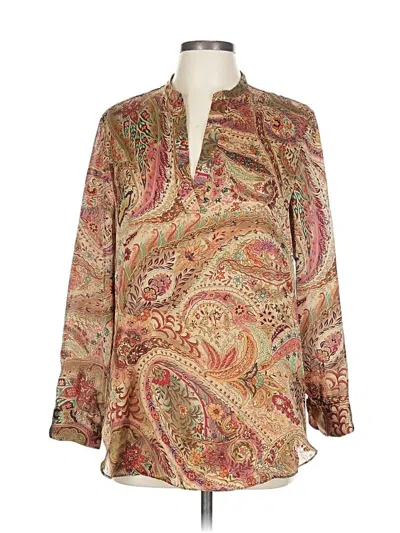 Pre-owned Polo Ralph Lauren Long Sleeve Blouse In Yellow