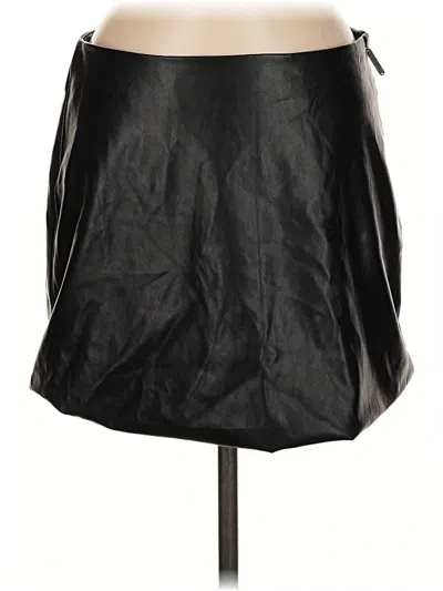 Pre-owned Fabletics Faux Leather Skirt In Black