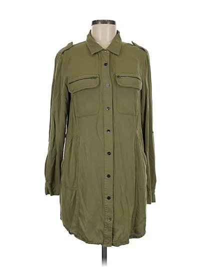 Pre-owned Sanctuary 3/4 Sleeve Button Down Shirt In Green