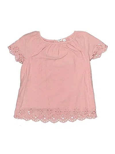Pre-owned Gap Kids' Short Sleeve Top Pink Keyhole Neckline Tops