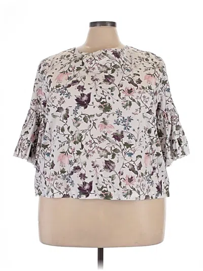 Pre-owned Melrose And Market 3/4 Sleeve Blouse In Silver