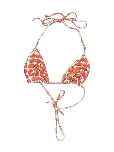 Pre-owned La Doublej Swimsuit Top Pink Paisley Pattern Swimwear