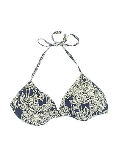 Pre-owned Lilly Pulitzer Swimsuit Top Ivory Paisley Pattern Swimwear In White