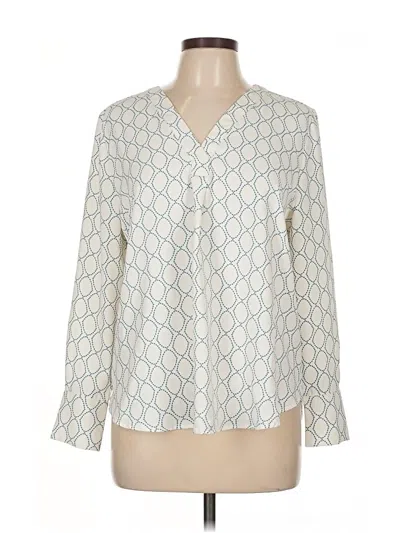 Pre-owned Ann Taylor 3/4 Sleeve Blouse In White