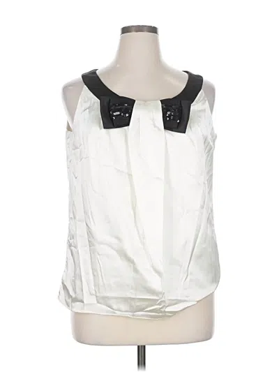 Pre-owned Roz & Ali Sleeveless Blouse In White