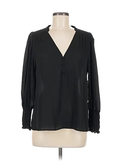 Pre-owned Aqua Long Sleeve Blouse In Black