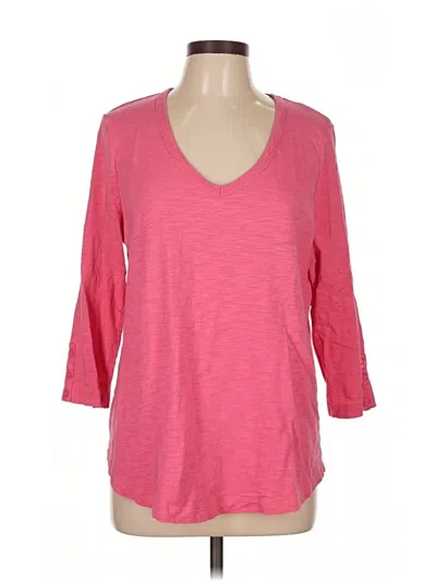 Pre-owned Chico's 3/4 Sleeve T-shirt In Pink