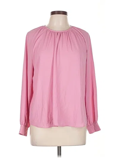 Pre-owned Ann Taylor Long Sleeve Blouse In Pink