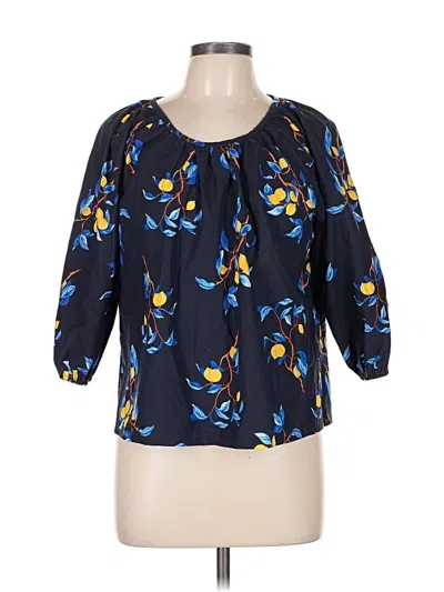 Pre-owned Ann Taylor 3/4 Sleeve Blouse In Blue